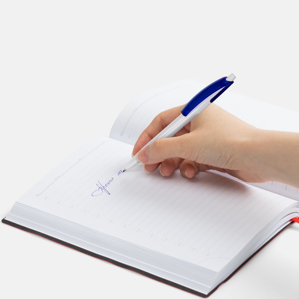 Ручка шариковая Bento, белая с синим — изображение 6