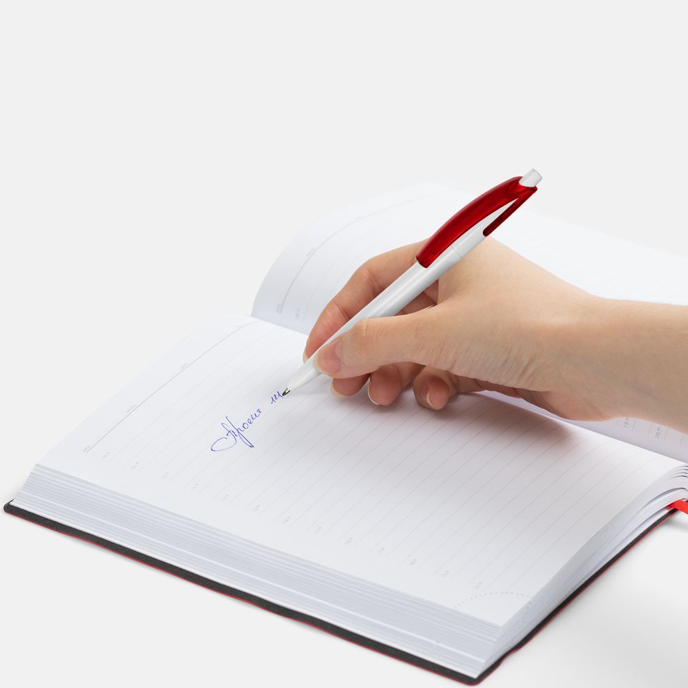 Ручка шариковая Bento, белая с красным — изображение 6
