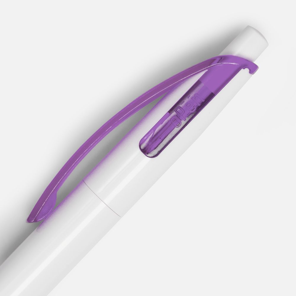 Ручка шариковая Bento, белая с фиолетовым — изображение 5