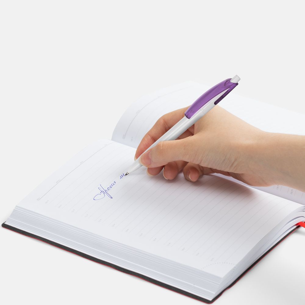 Ручка шариковая Bento, белая с фиолетовым — изображение 6