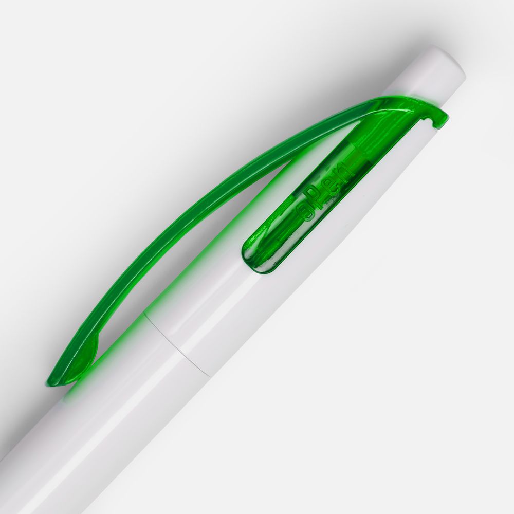 Ручка шариковая Bento, белая с зеленым — изображение 5