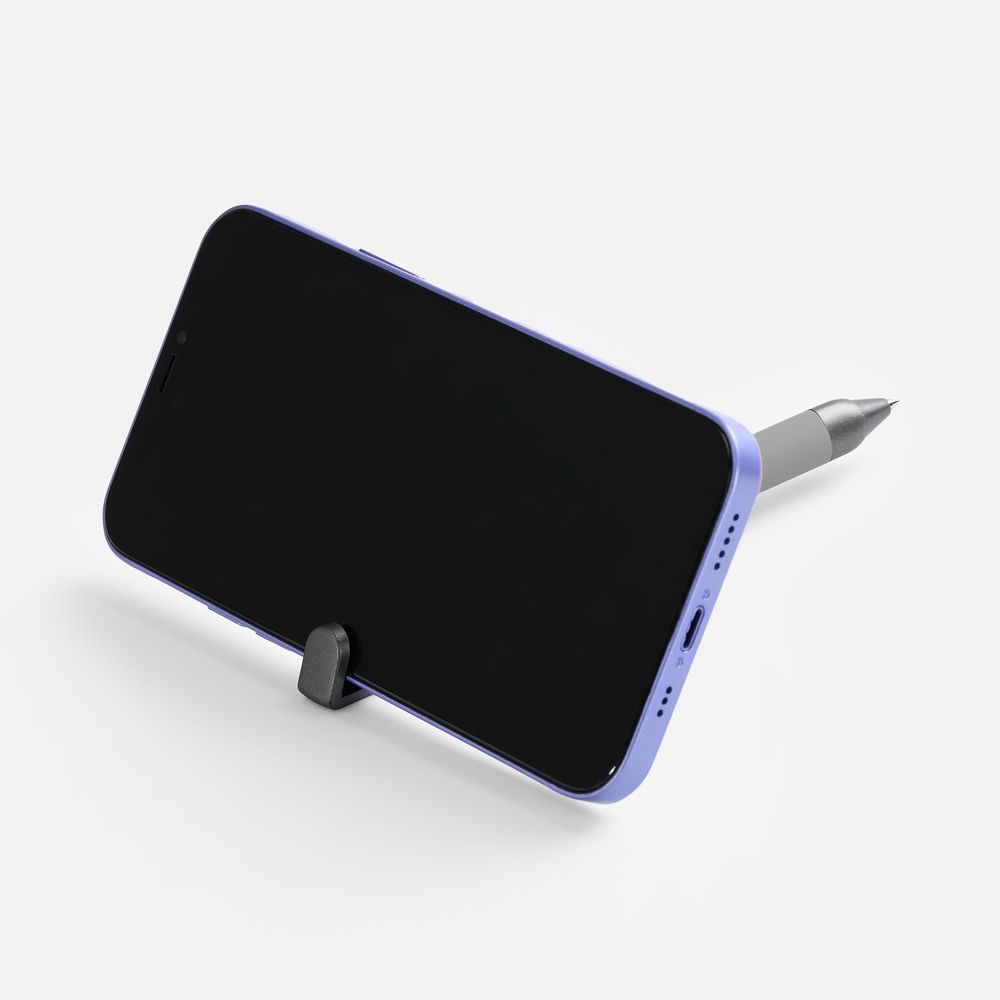 Ручка шариковая Standic с подставкой для телефона, серая — изображение 6