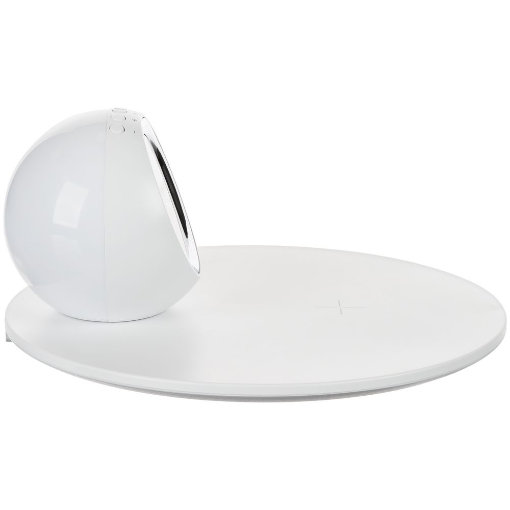 Станция беспроводной зарядки с часами и подсветкой GlobeBee, белая — изображение 4