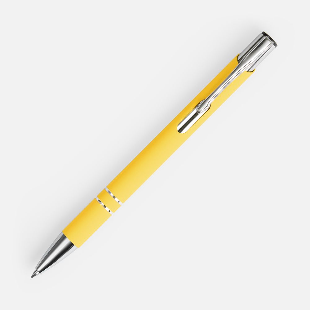 Ручка шариковая Keskus Soft Touch, желтая — изображение 3