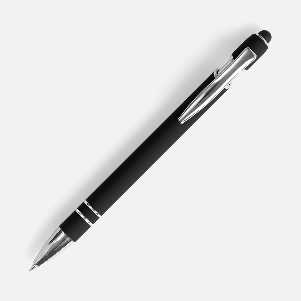 Ручка шариковая Pointer Soft Touch со стилусом, черная — изображение 3