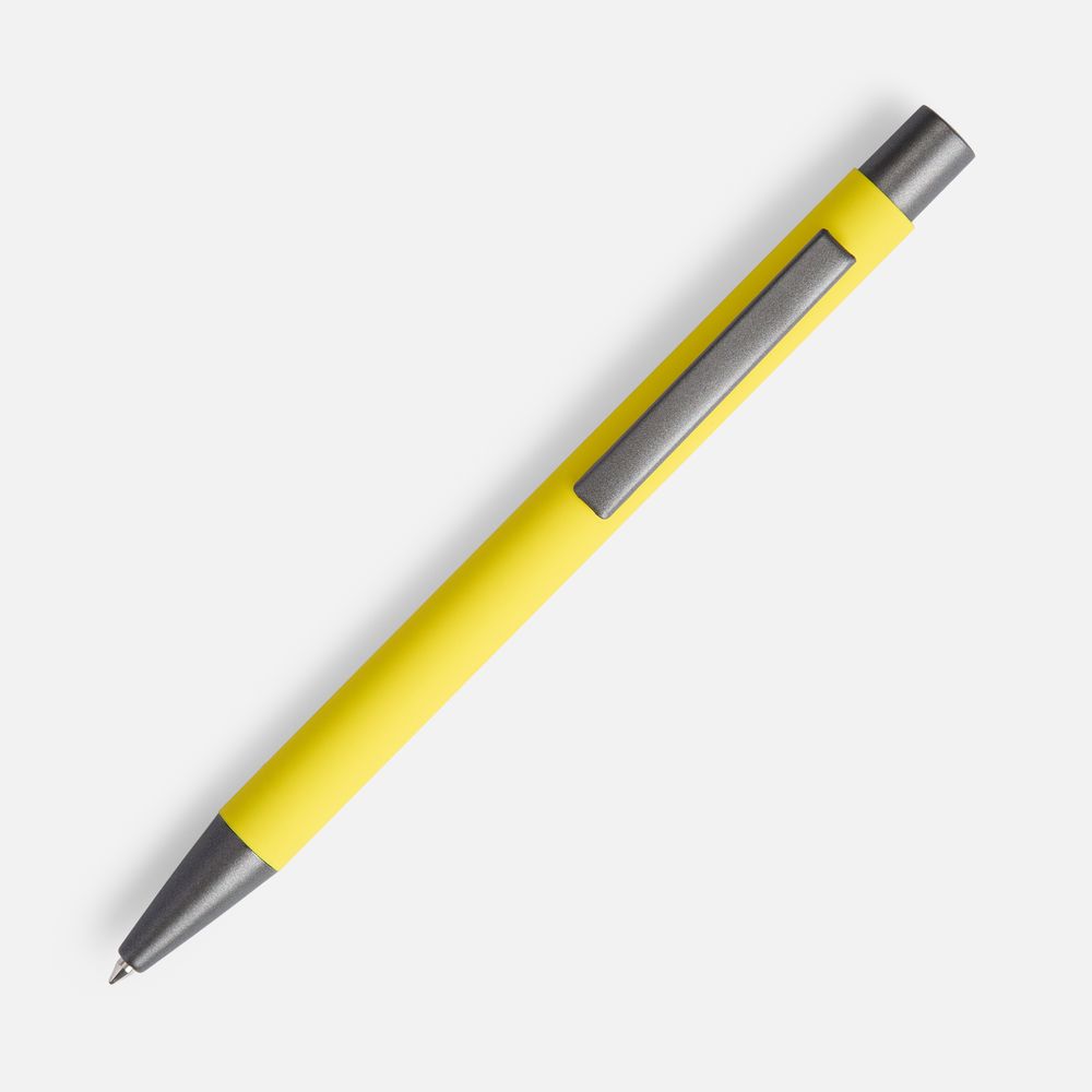 Ручка шариковая Atento Soft Touch, желтая — изображение 3