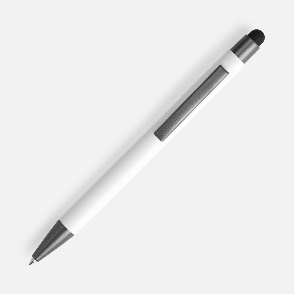 Ручка шариковая Atento Soft Touch со стилусом, белая — изображение 3