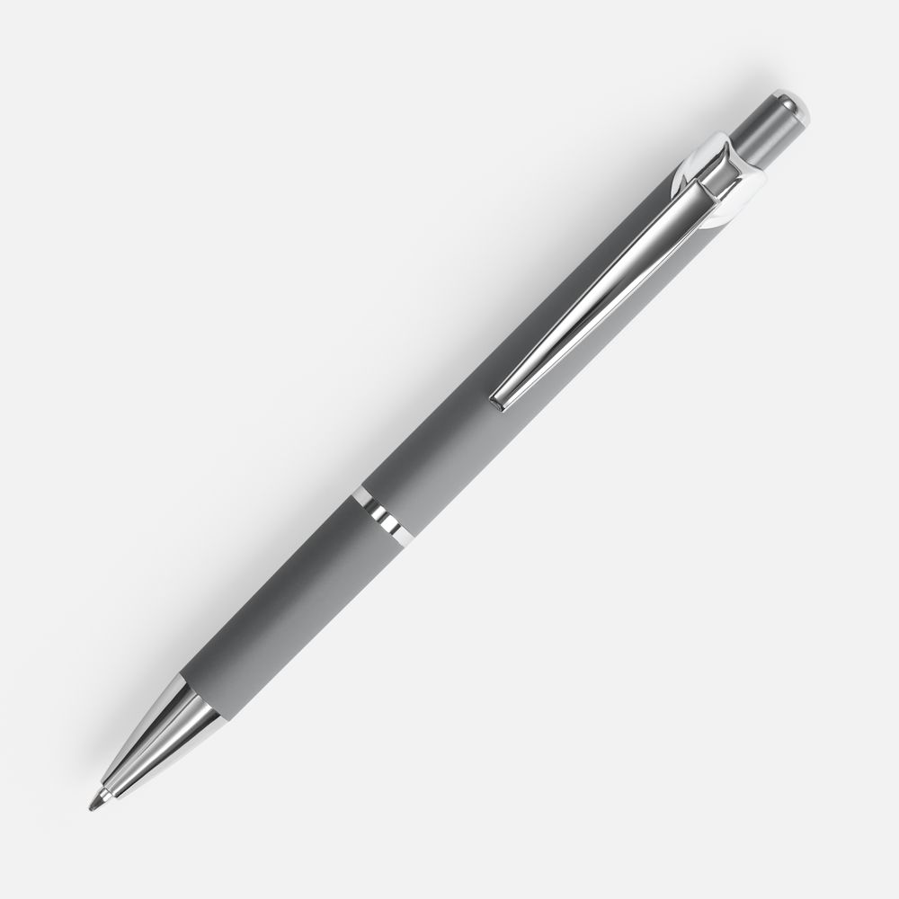 Ручка шариковая Chromos Soft Touch, серая — изображение 3