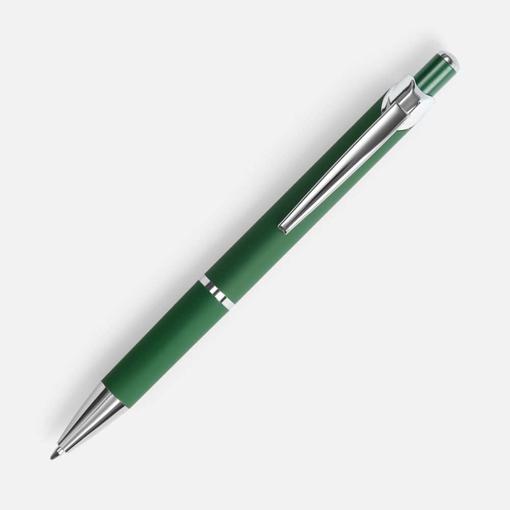 Ручка шариковая Chromos Soft Touch, зеленая — изображение 3