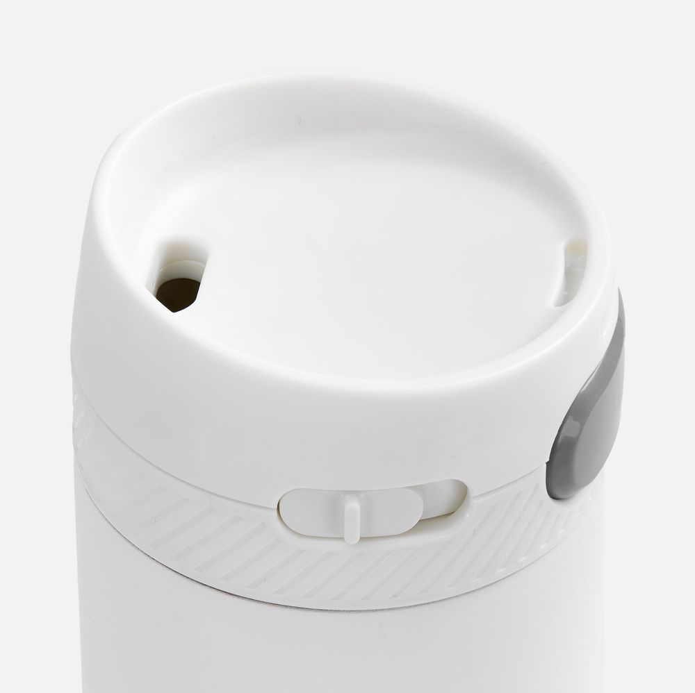 Термостакан X1 с цветной кнопкой, белый с серым — изображение 4