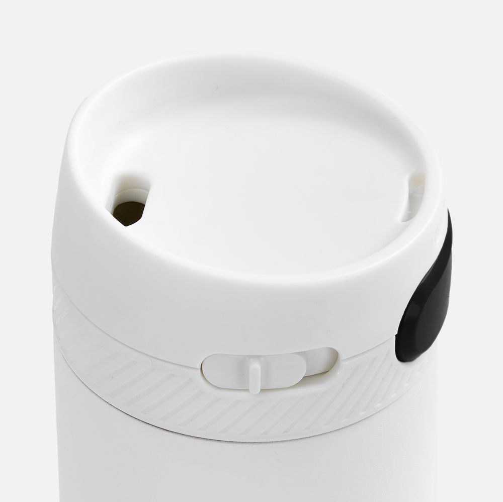 Термостакан X1 с цветной кнопкой, белый с черным — изображение 4