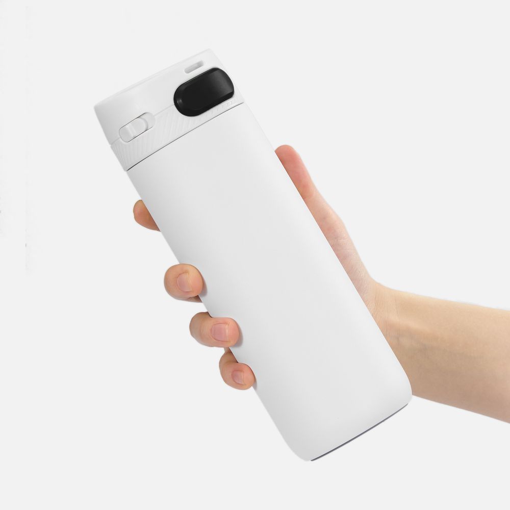 Термостакан X1 с цветной кнопкой, белый с черным — изображение 5