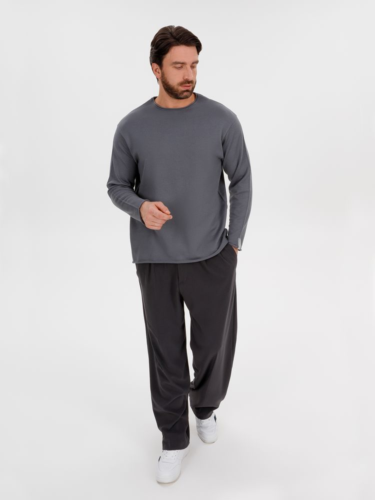 Лонгслив унисекс Siluetti Fuori, серый — изображение 7