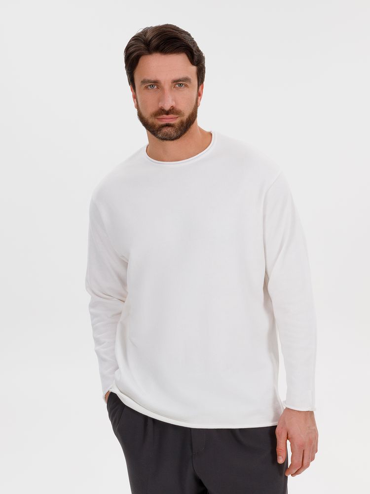 Лонгслив унисекс Siluetti Fuori, молочно-белый — изображение 10