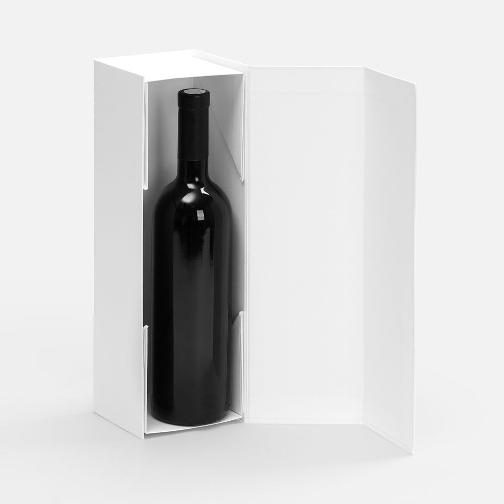 Коробка складная под бутылку Color Jacket Fold, белая — изображение 3