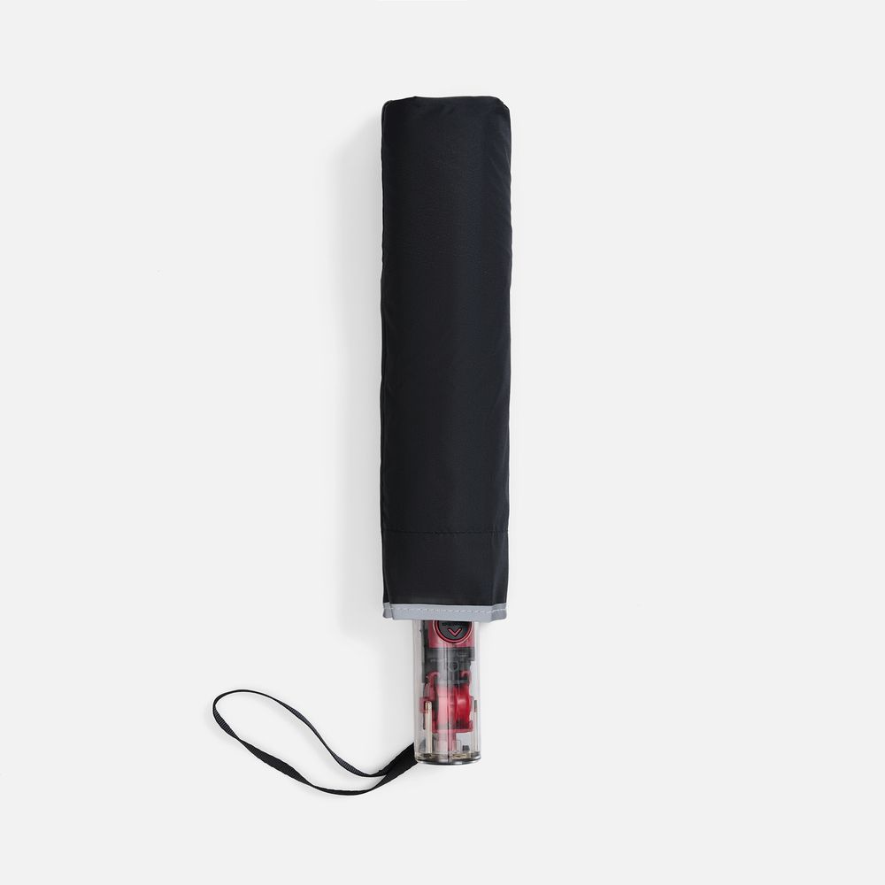 Зонт наоборот складной Futurum со светоотражающим кантом, черный — изображение 5
