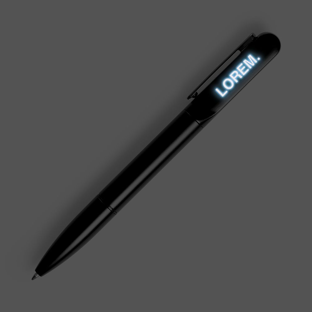 Ручка шариковая Lucenti с подсветкой логотипа, черная — изображение 3