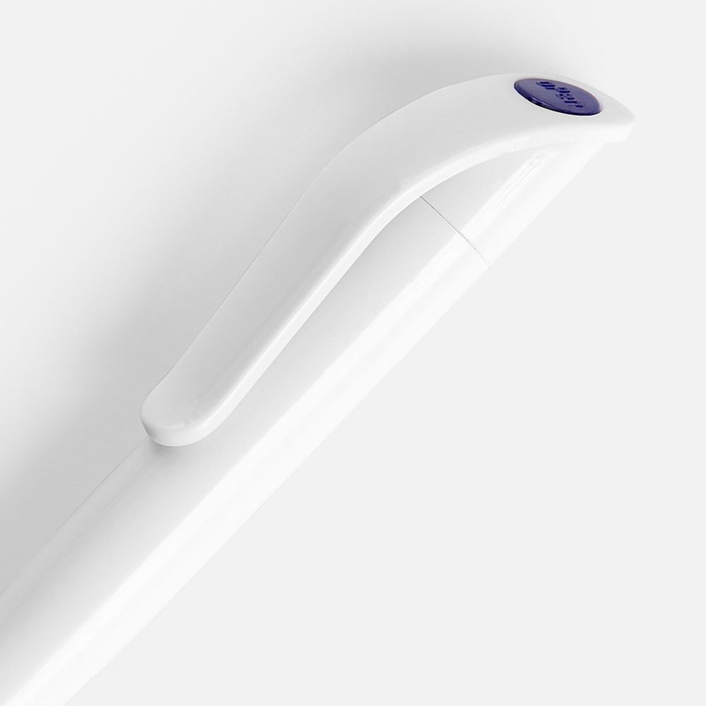 Ручка шариковая Grip, белая (молочная) с синим — изображение 4