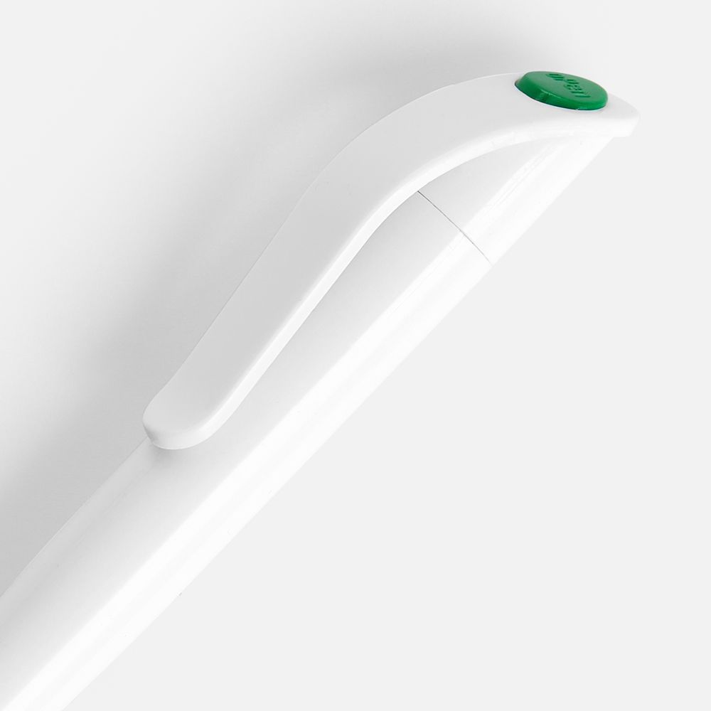 Ручка шариковая Grip, белая с зеленым — изображение 4