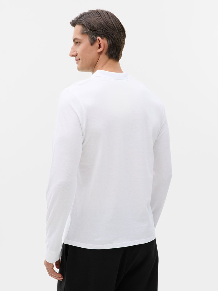 Рубашка поло мужская с длинным рукавом Perfect LSL Men, белая — изображение 8